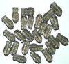 25 15mm Transparent Black Diamond Fish Beads